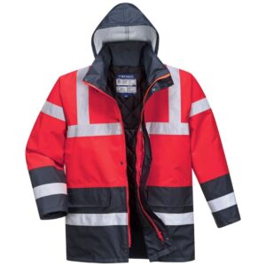 Portwest Hi-Vis Contrast Winter Traffic Jacket - Yellow/Royal
