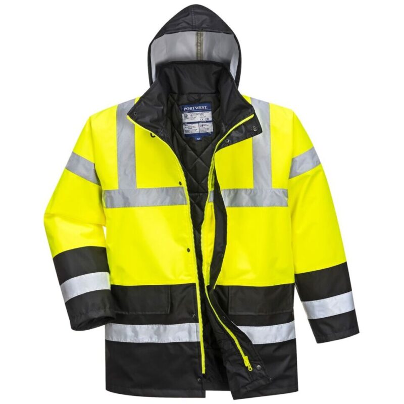 Portwest Hi-Vis Contrast Winter Traffic Jacket - Yellow/Black