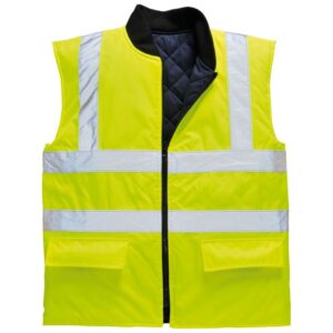 Portwest Hi-Vis Reversible Bodywarmer - Yellow