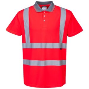 Portwest Hi-Vis Polo Shirt Short Sleeve - Red