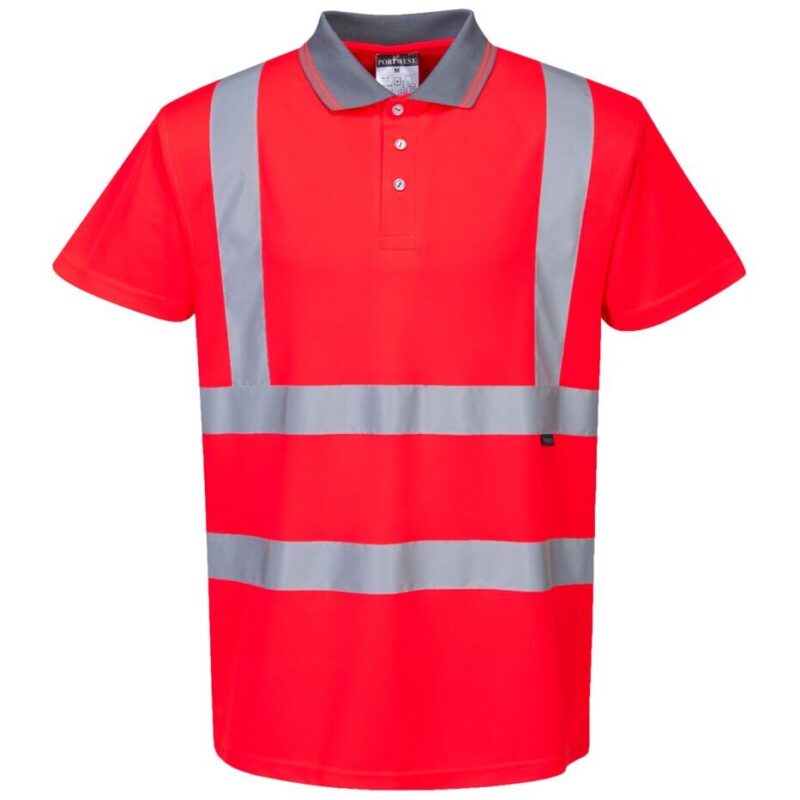 Portwest Hi-Vis Polo Shirt Short Sleeve - Red