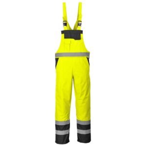 Portwest Hi-Vis Breathable Contrast Rain Bib and Brace - Orange/Navy