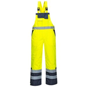 Portwest Hi-Vis Contrast Winter Bib and Brace - Orange