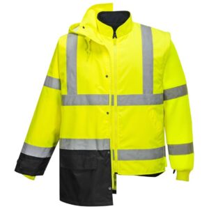 Portwest Hi-Vis 5-in-1 Contrast Executive Jacket - Red/Navy