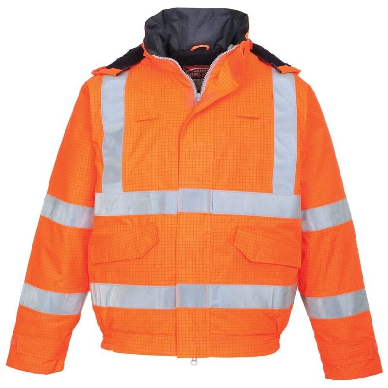 Portwest Bizflame Rain Hi-Vis Antistatic FR Bomber Jacket - Orange