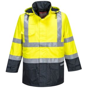 Portwest Bizflame Rain Hi-Vis Multi-Protection Jacket - Yellow/Navy