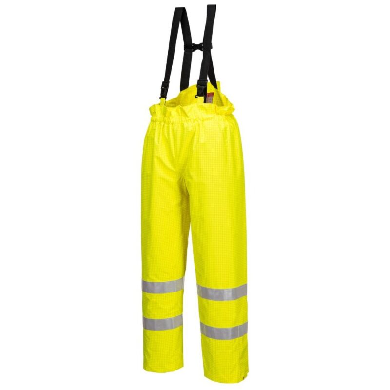 Portwest Bizflame Rain Unlined Hi-Vis Antistatic FR Trousers - Yellow