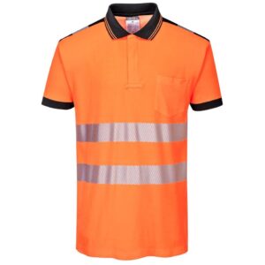 Portwest PW3 Hi-Vis Cotton Comfort Polo Shirt Short Sleeve - Yellow/Black