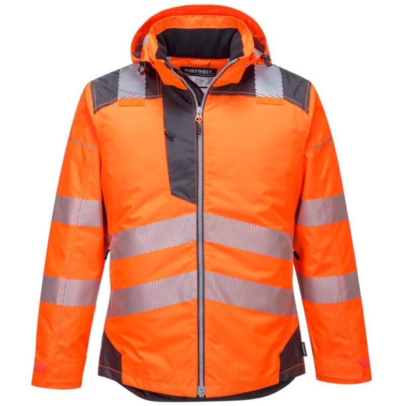 Portwest PW3 Hi-Vis Winter Jacket - Orange/Grey