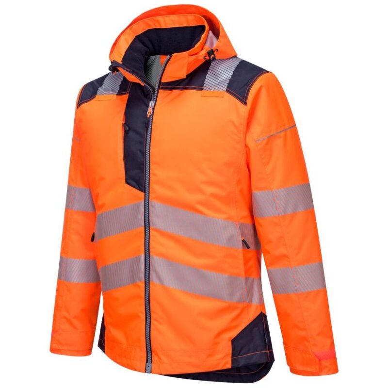 Portwest PW3 Hi-Vis Winter Jacket - Orange/Navy