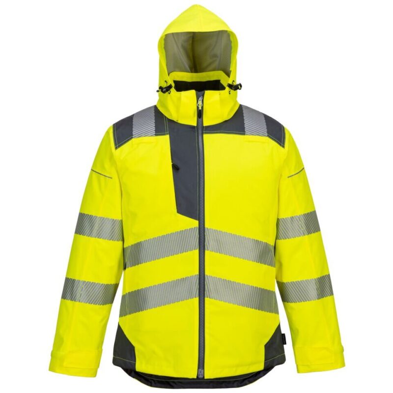 Portwest PW3 Hi-Vis Winter Jacket - Yellow/Grey