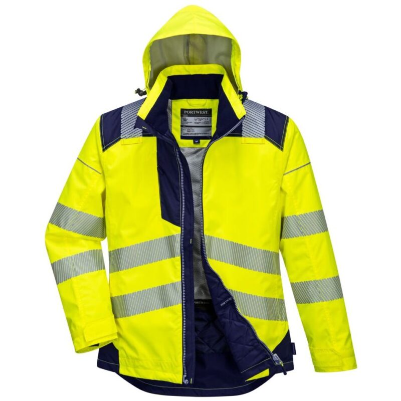 Portwest PW3 Hi-Vis Winter Jacket - Yellow/Navy
