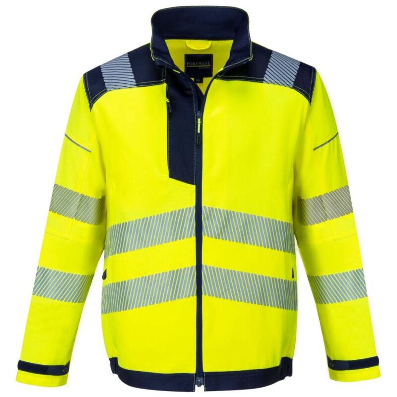 Portwest PW3 Hi-Vis Work Jacket - Yellow/Navy