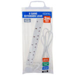 Elpine 6 Gang 2M Extension Lead Cable 13A Mains Power Socket BS1363