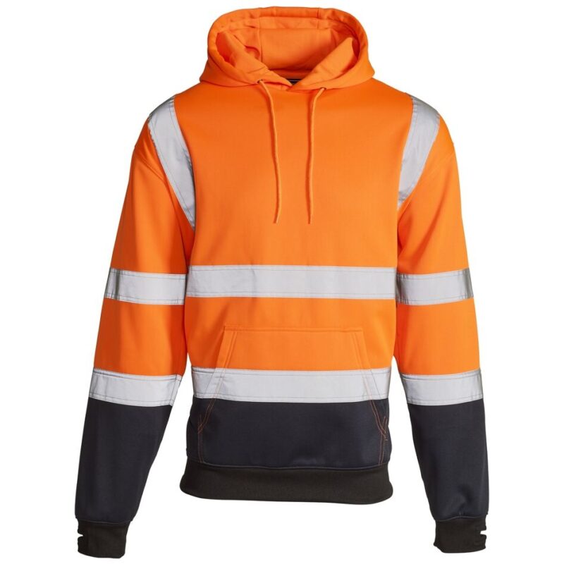 Supertouch Hi Vis Orange 2 Tone Hooded Sweatshirt - Orange/Navy