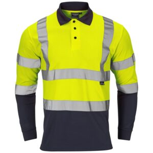 Supertouch Hi-Vis 2 Tone Yellow Long Sleeve Polo Shirt