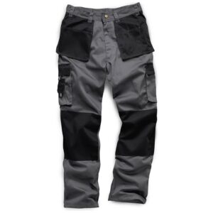 standsafe work combat trousers with knee pad pockets in grey & black