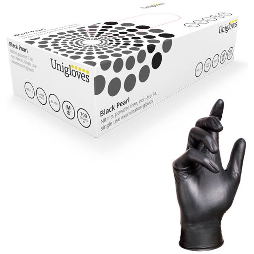 Unigloves Black Pearl Disposable Nitrile Gloves Medical Grade