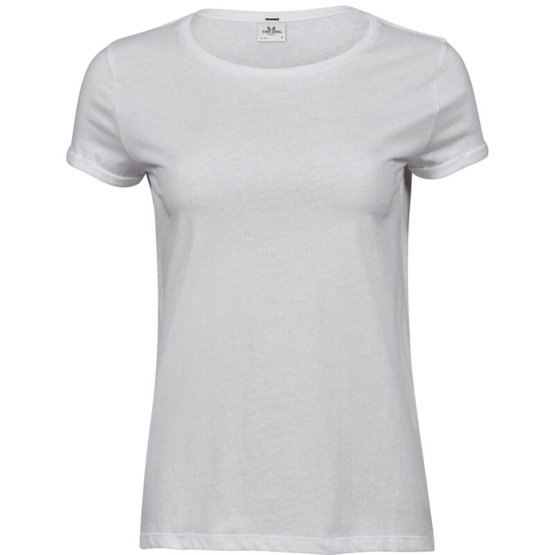 Tee Jays Ladies Roll-Up Tee - White