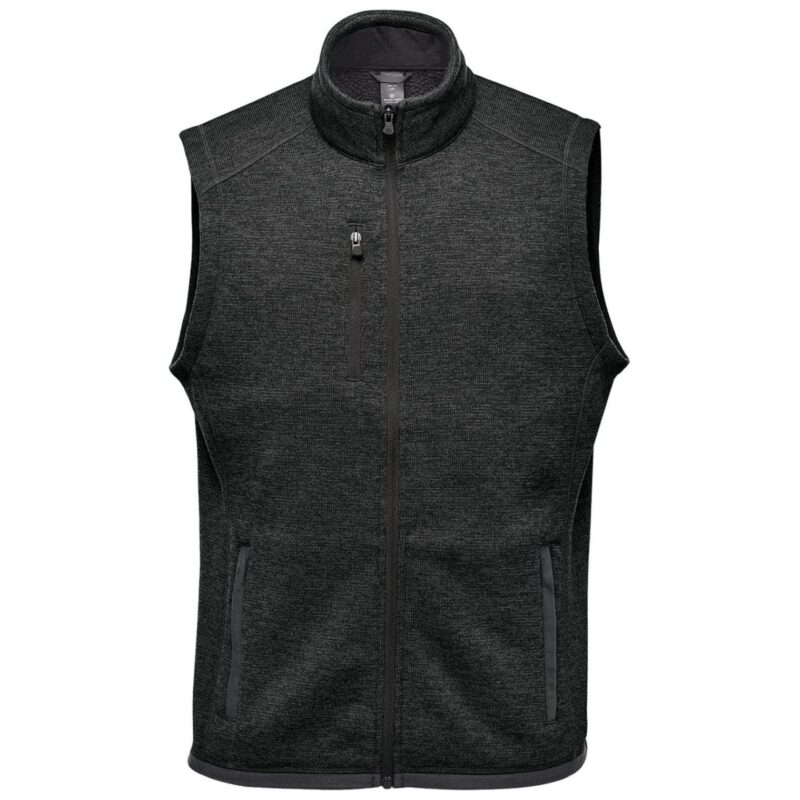 Stormtech Men's Pure Earth Avalante Full Zip Fleece Vest - Black Heather