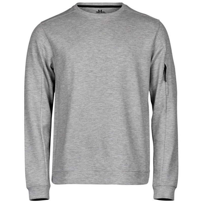 Tee Jays  Athletic Crew Neck Sweat - Heather Grey