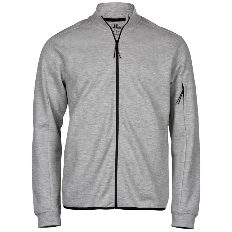 Tee Jays  Athletic Full Zip Cardigan - Heather Grey