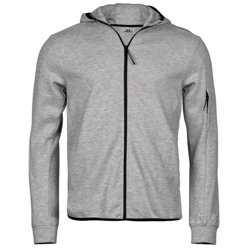 Tee Jays Athletic Full Zip Sweat - Heather Grey