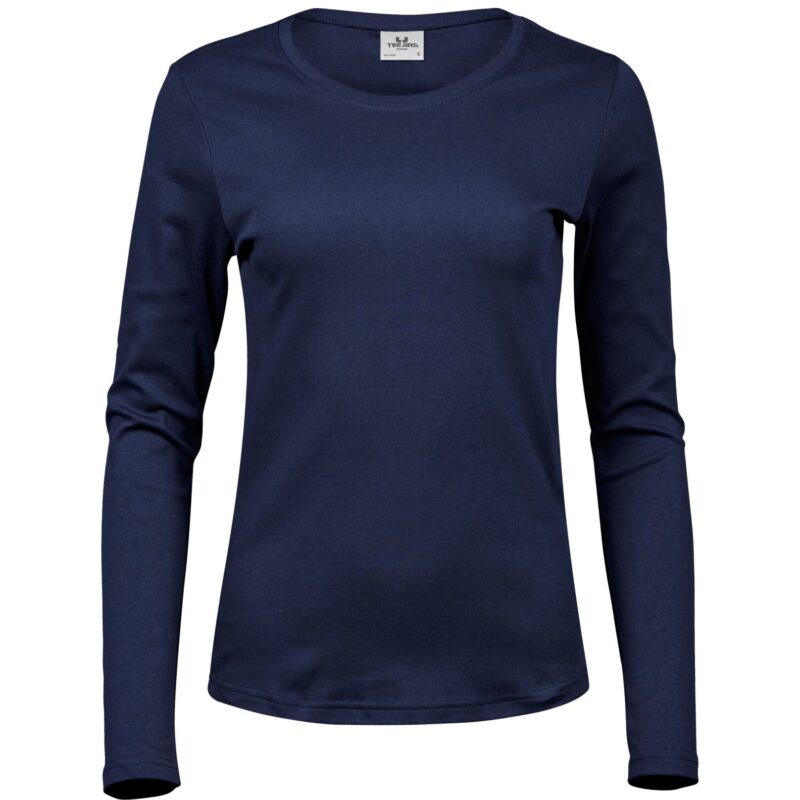Tee Jays Ladies' Long Sleeve Interlock Tee - Navy