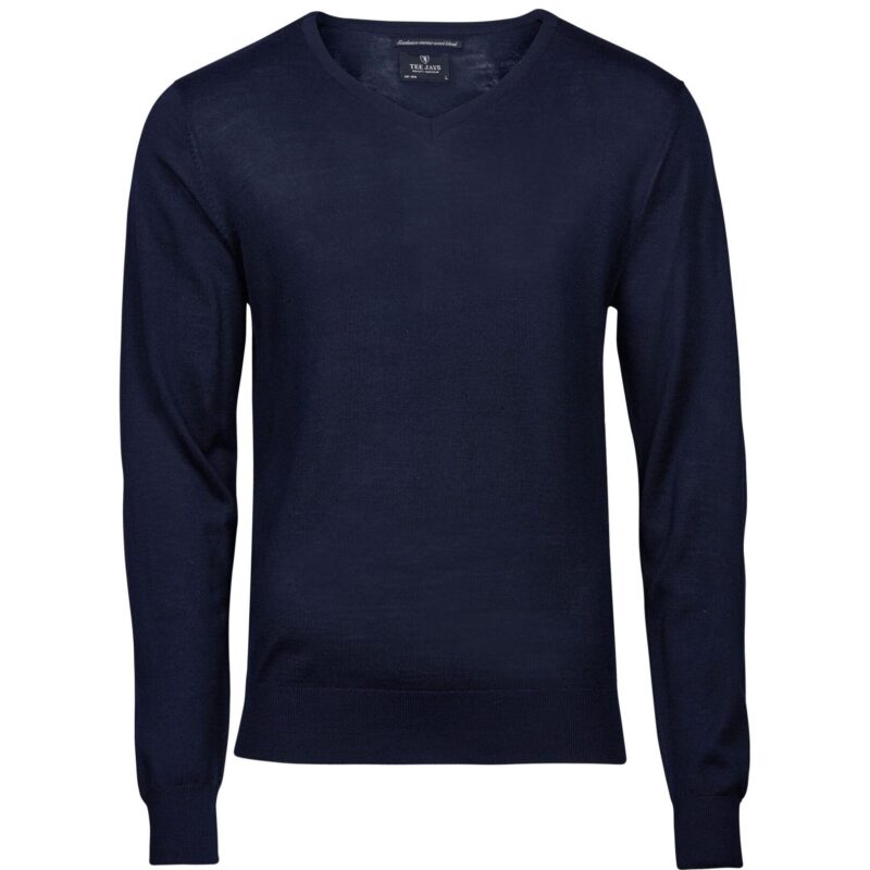 Tee Jays Men's V Neck Knitted Sweater - Navy