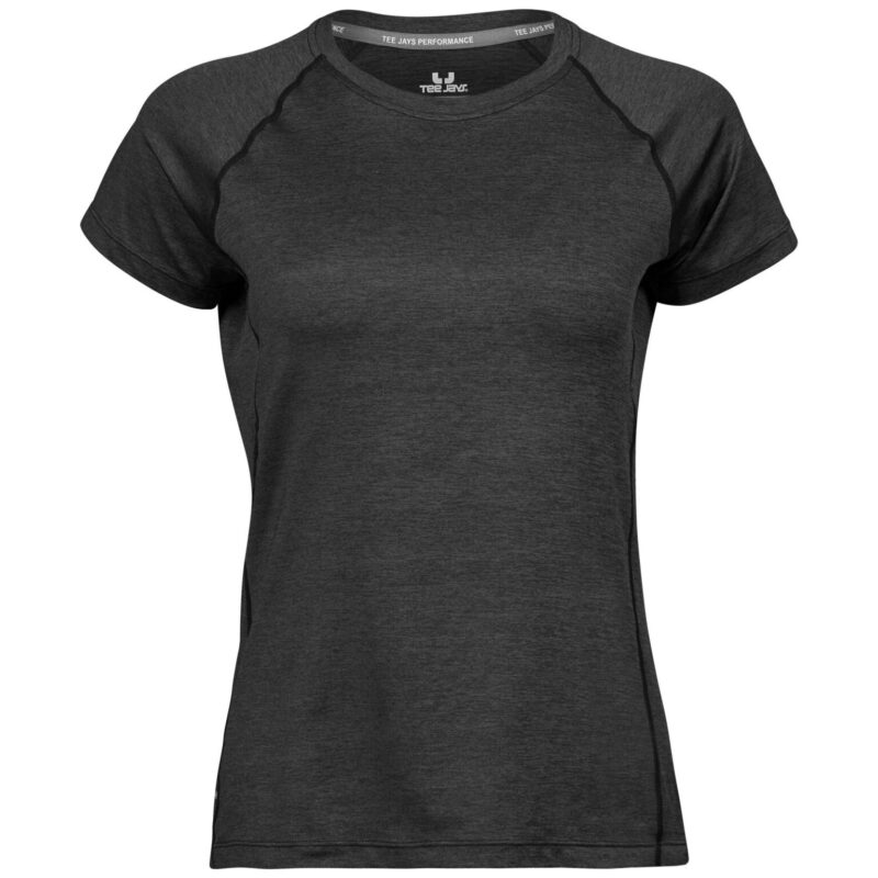 Tee Jays Ladies' CoolDry Tee - Black Melange