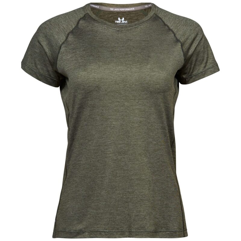 Tee Jays Ladies' CoolDry Tee - Olive Melange