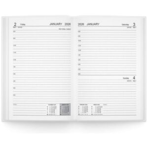 VELURA 2026 A5 Hardback Page a Day Half Page Weekends Diary