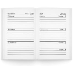 U. 2026 Pocket Hardback Week To View Diary