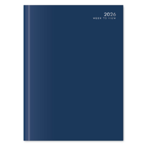 U. 2026 A4 Hardback Week To View Diary - Navy Blue