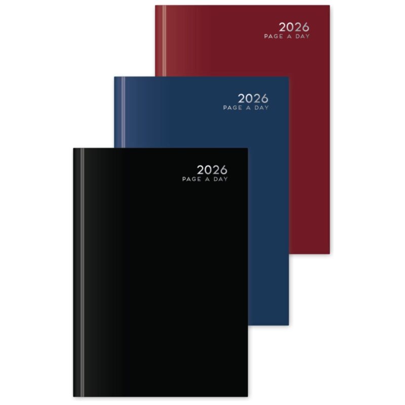 VELURA 2026 A5 Hardback Page a Day Half Page Weekends Diary