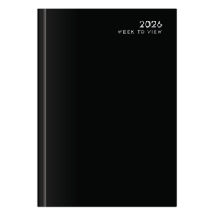 U. 2026 A5 Hardback Week To View Diary - Black