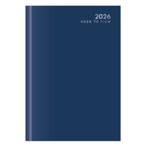 U. 2026 A5 Hardback Week To View Diary - Navy Blue