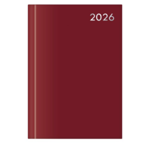 U. 2026 Pocket Hardback Week To View Diary - Burgundy Red