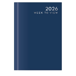 U. 2026 A6 Hardback Week To View Diary - Navy Blue