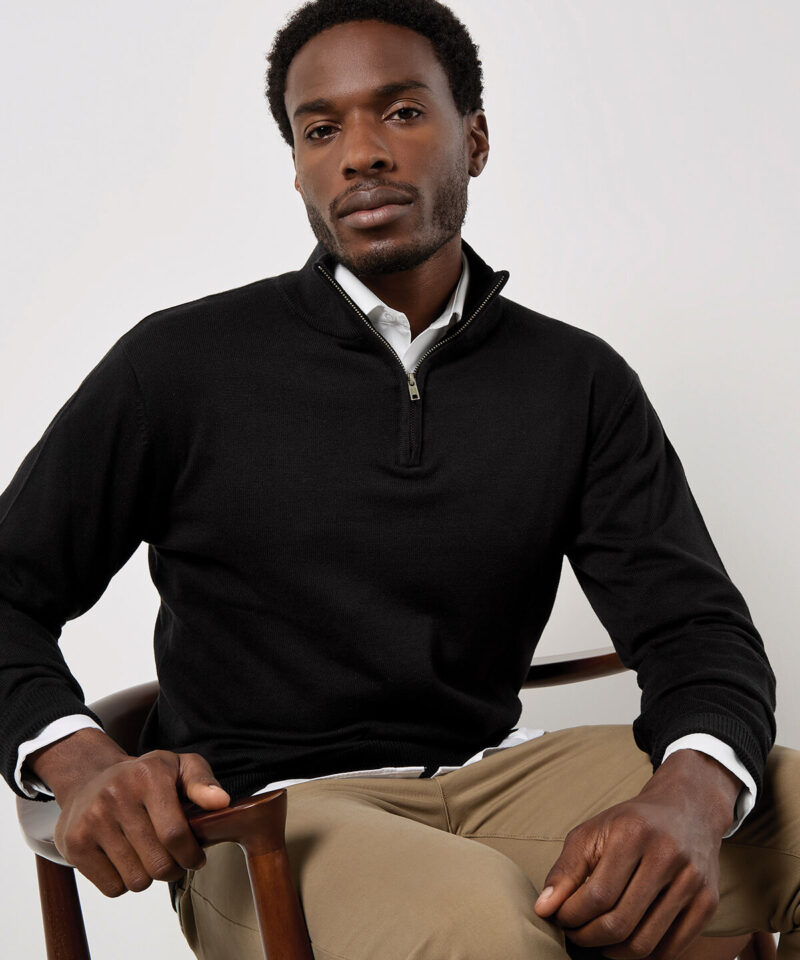 Kustom Kit Regular Fit Arundel 1/4 Zip Sweater