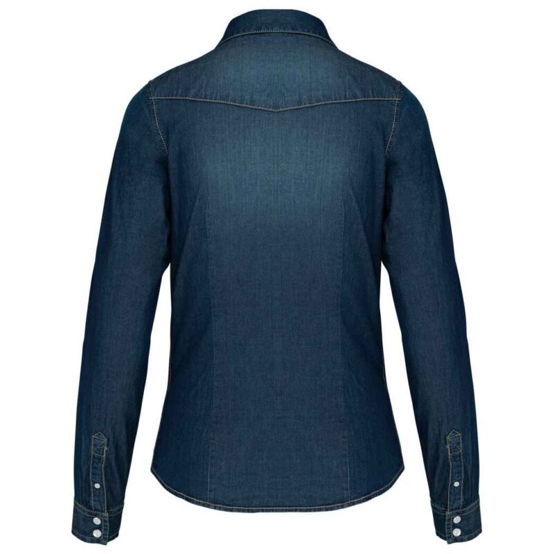 Kariban Ladies Long Sleeve Denim Shirt