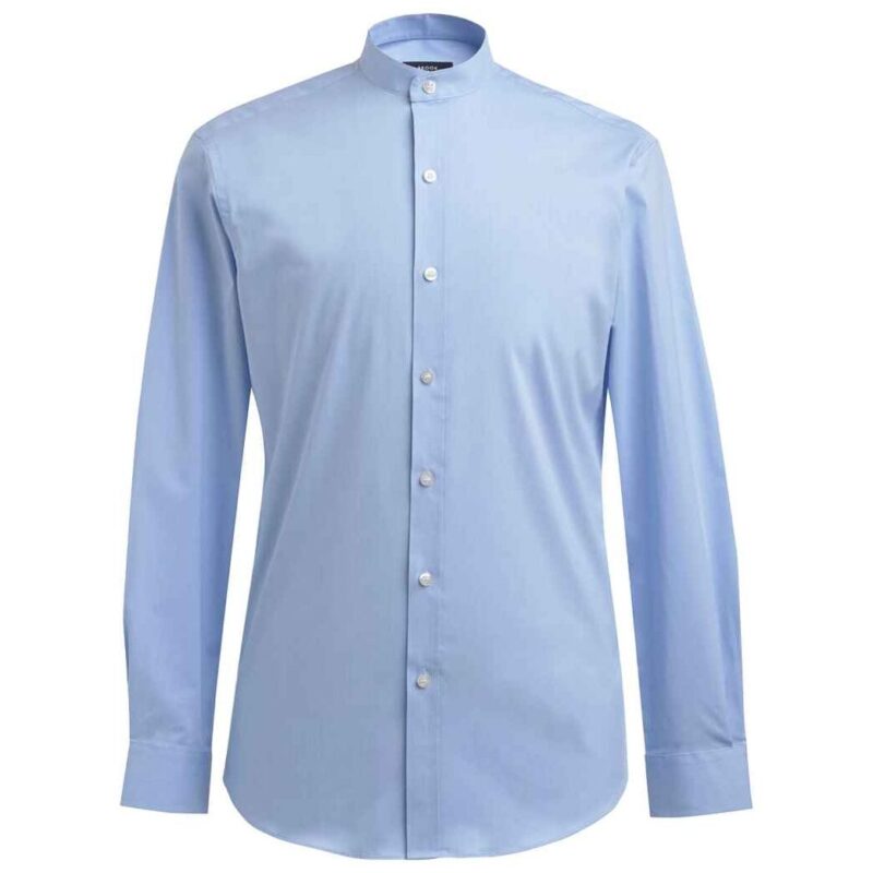 Brook Taverner Volterra Long Sleeve Grandad Collar Shirt