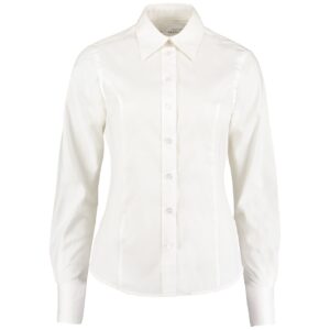 Kustom Kit Ladies Premium Long Sleeve Tailored Oxford Shirt