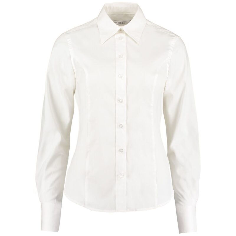 Kustom Kit Ladies Premium Long Sleeve Tailored Oxford Shirt