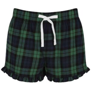 SF Clothing Ladies Tartan Frill Lounge Shorts