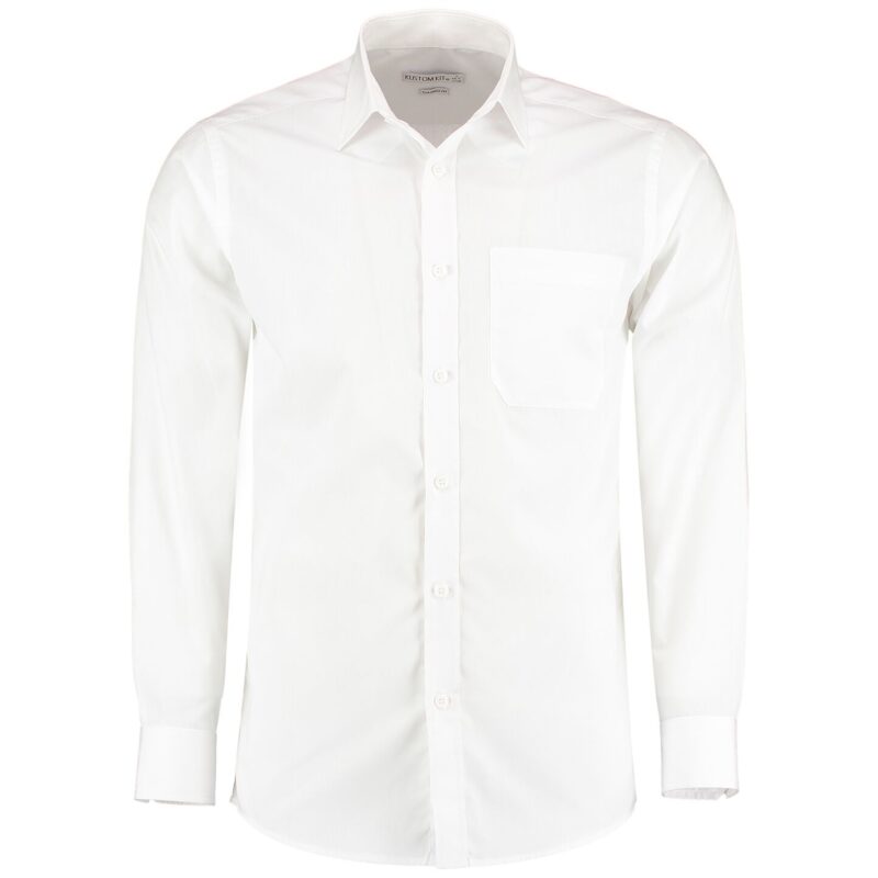 Kustom Kit Long Sleeve Tailored Poplin Shirt