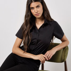 Kustom Kit Ladies Short Sleeve Tailored Poplin Shirt