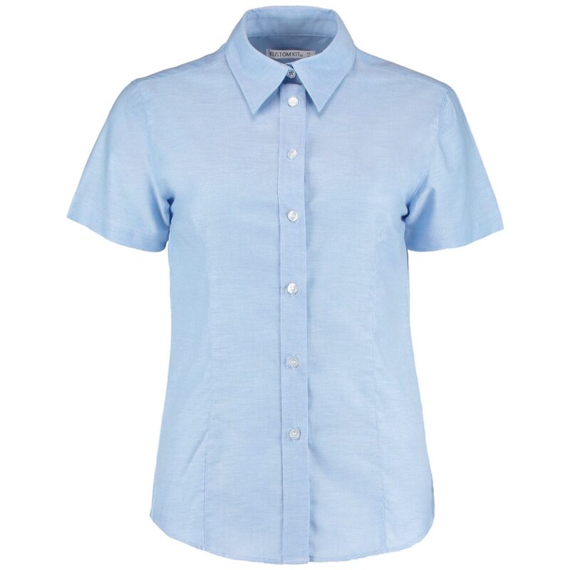 Kustom Kit Ladies Short Sleeve Tailored Workwear Oxford Shirt