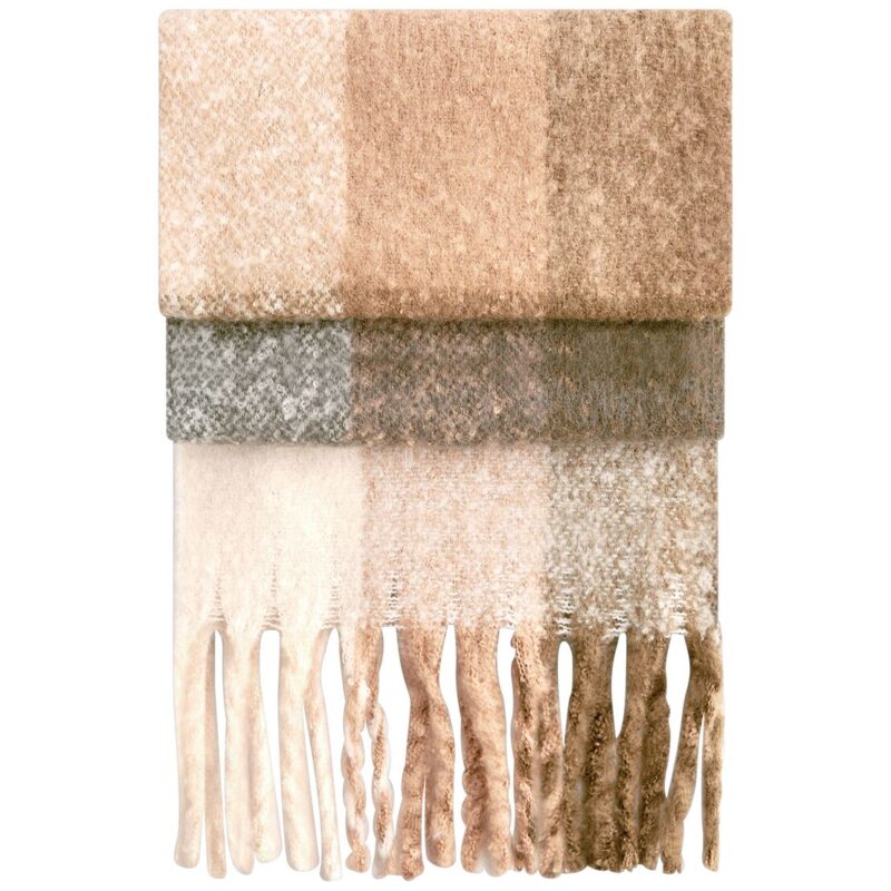Beechfield Fluffy Check Scarf