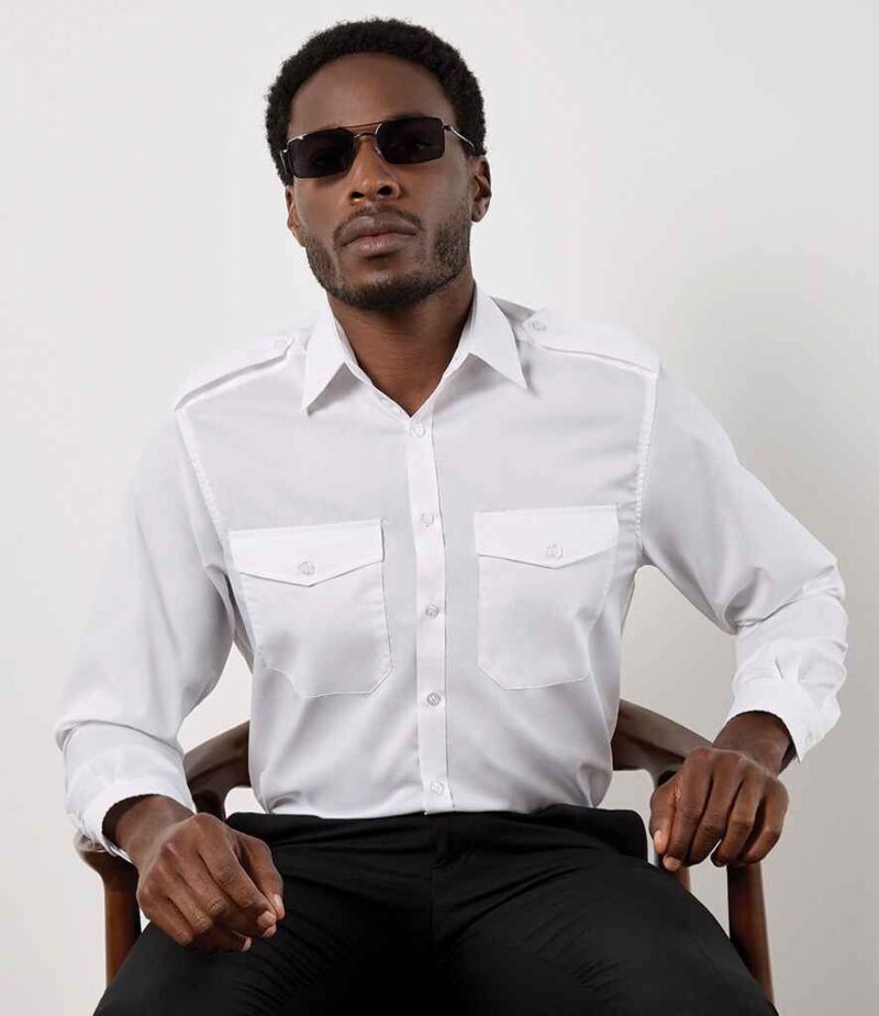 Kustom Kit Long Sleeve Tailored Pilot Shirt